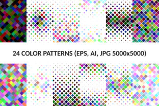 24 Multicolored Square Patterns: A Creative Resource for Modern Design Needs