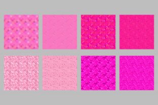 8 Seamless Pink Dot Patterns and Geometrical Pink Circle Pattern Background Set