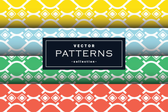 Abstract Geometric Patterns Set in Four Colors: A Versatile Design Resource