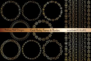 Gold Paisley Frames Border Patterns