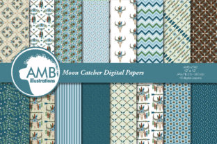 Moon Catcher in Teal Patterns: A Versatile Design for Creative Projects
