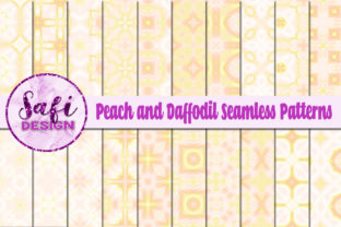 Peach and Daffodil Seamless Patterns