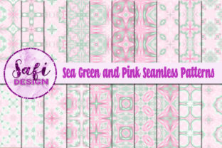 Sea Green and Pink Seamless Patterns