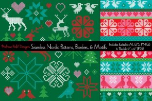 Seamless Nordic Patterns Motifs