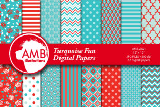Turquoise Fun Floral Patterns